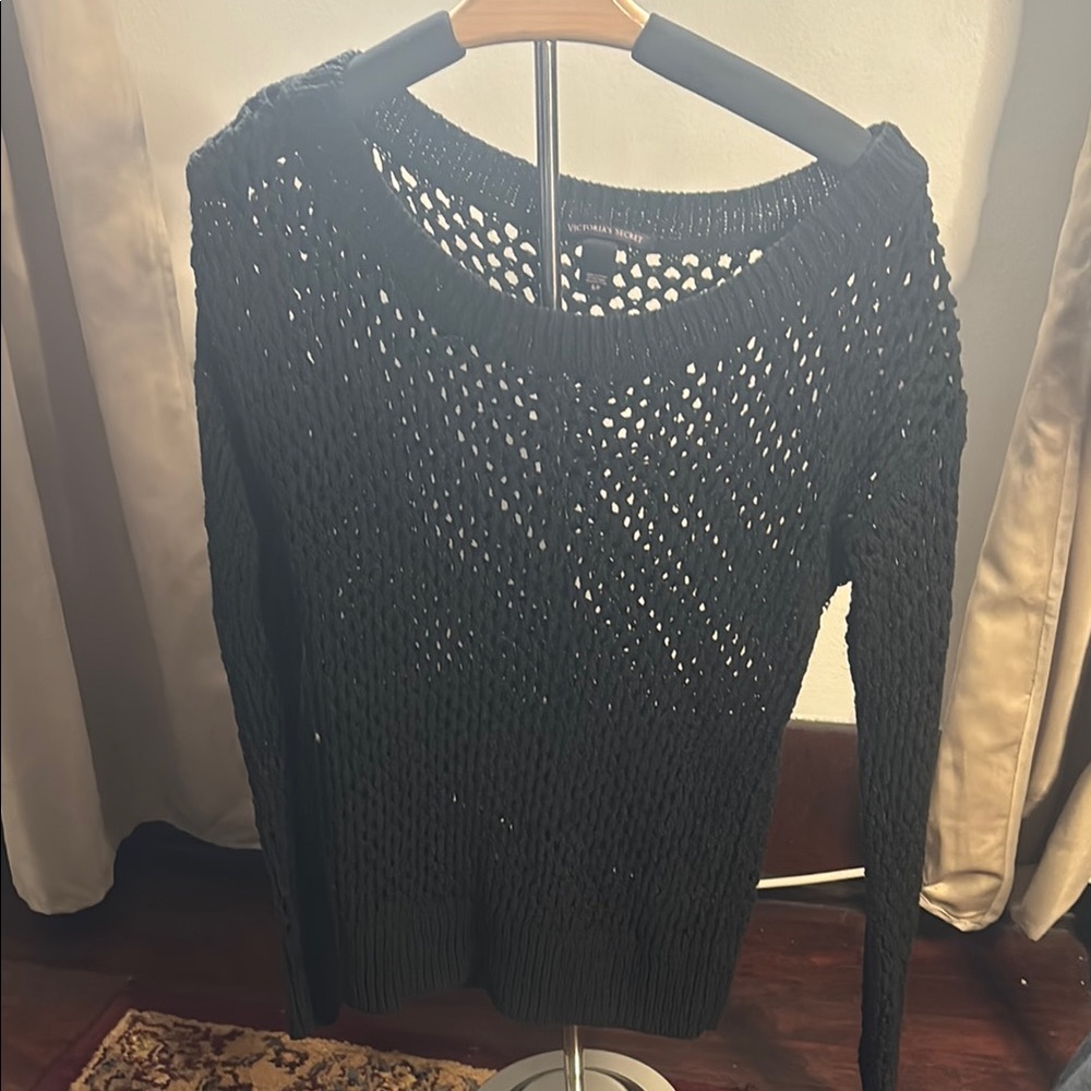 Black Open-Knit Sweater